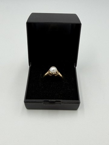 Georg Jensen guldring med perle 18 karat guld