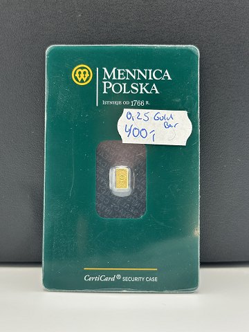 0,25g Guld Bar