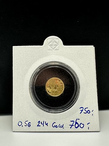 0,5g 24 Karat Guld Mønt H.C. Andersen Motiv