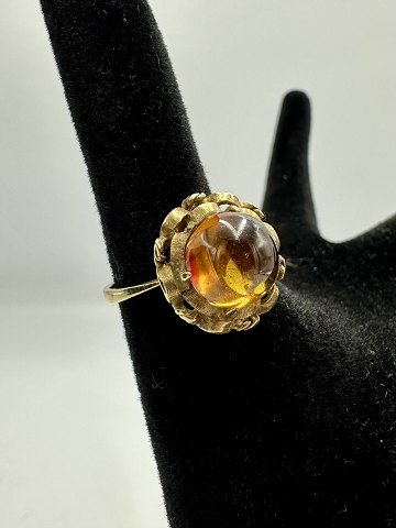 14 Karat Guld Ring med Rav