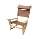 Hans J. Wegner – Gyngestol GE 673 “Nøglehullet” i eg m. nyt cognacfarvet læder